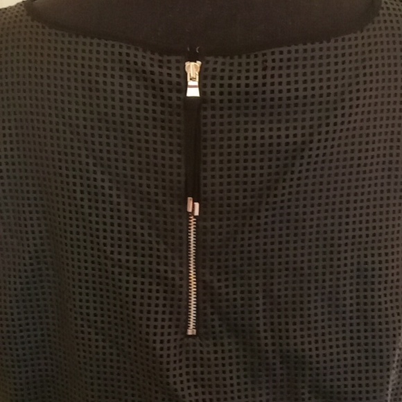 Ann Taylor NWT black top with exposed gold zipper in back. 2 layer sleeveless. - Picture 2 of 10